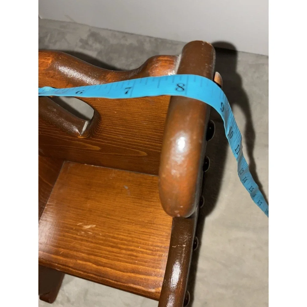 Vintage Wooden Doll Rocking Chair Carved Heart 18
